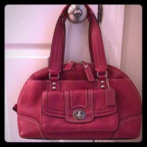 Coach Leather Satchel w/Turnkey front